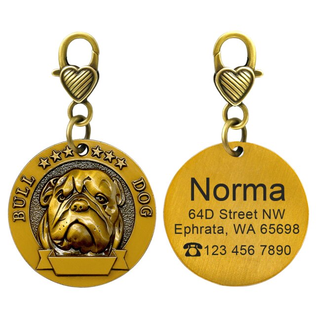Placa de identificación personalizada de acero inoxidable con secreto para salvar vidas - Mascotalux