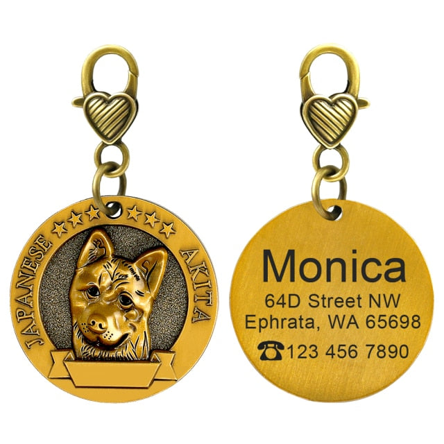 Placa de identificación personalizada de acero inoxidable con secreto para salvar vidas - Mascotalux