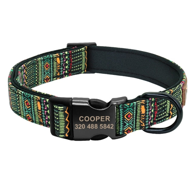 Collar personalizado con correa para perro, correa de nailon personalizada para identificación de mascotas. - Mascotalux