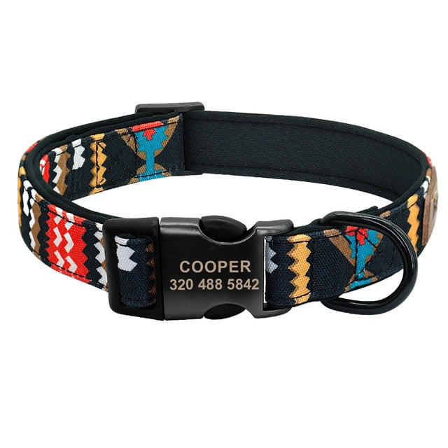 Collar personalizado con correa para perro, correa de nailon personalizada para identificación de mascotas. - Mascotalux