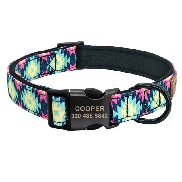Collar personalizado con correa para perro, correa de nailon personalizada para identificación de mascotas. - Mascotalux