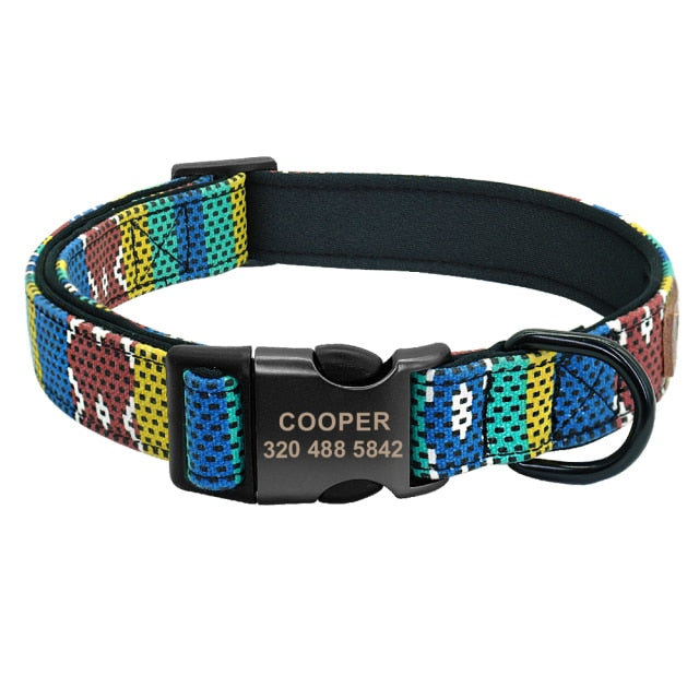 Collar personalizado con correa para perro, correa de nailon personalizada para identificación de mascotas. - Mascotalux