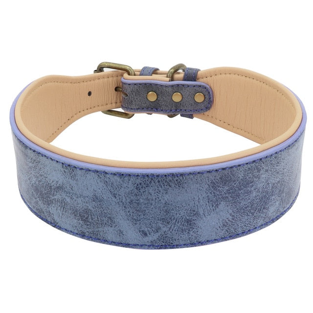 Collar Ancho de Cuero para Perros Grandes: Comodidad y Estilo para su Pitbull, Pastor Alemán o Bulldog XL - Mascotalux