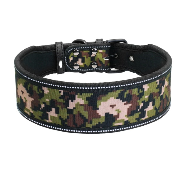 Collar de nylon reflectante para perros, Collar transpirable acolchado a rayas. - Mascotalux
