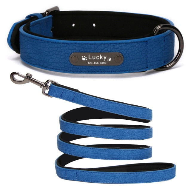 Collar de perros de piel sintética personalizado, 8 colores, productos para mascotas. - Mascotalux