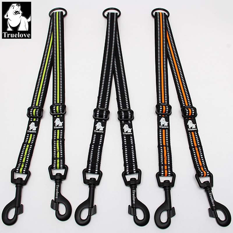 Nylon reflectante doble correa de perro para dos perros acoplador. - Mascotalux