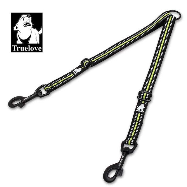 Nylon reflectante doble correa de perro para dos perros acoplador. - Mascotalux