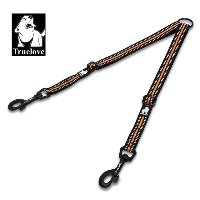 Nylon reflectante doble correa de perro para dos perros acoplador. - Mascotalux