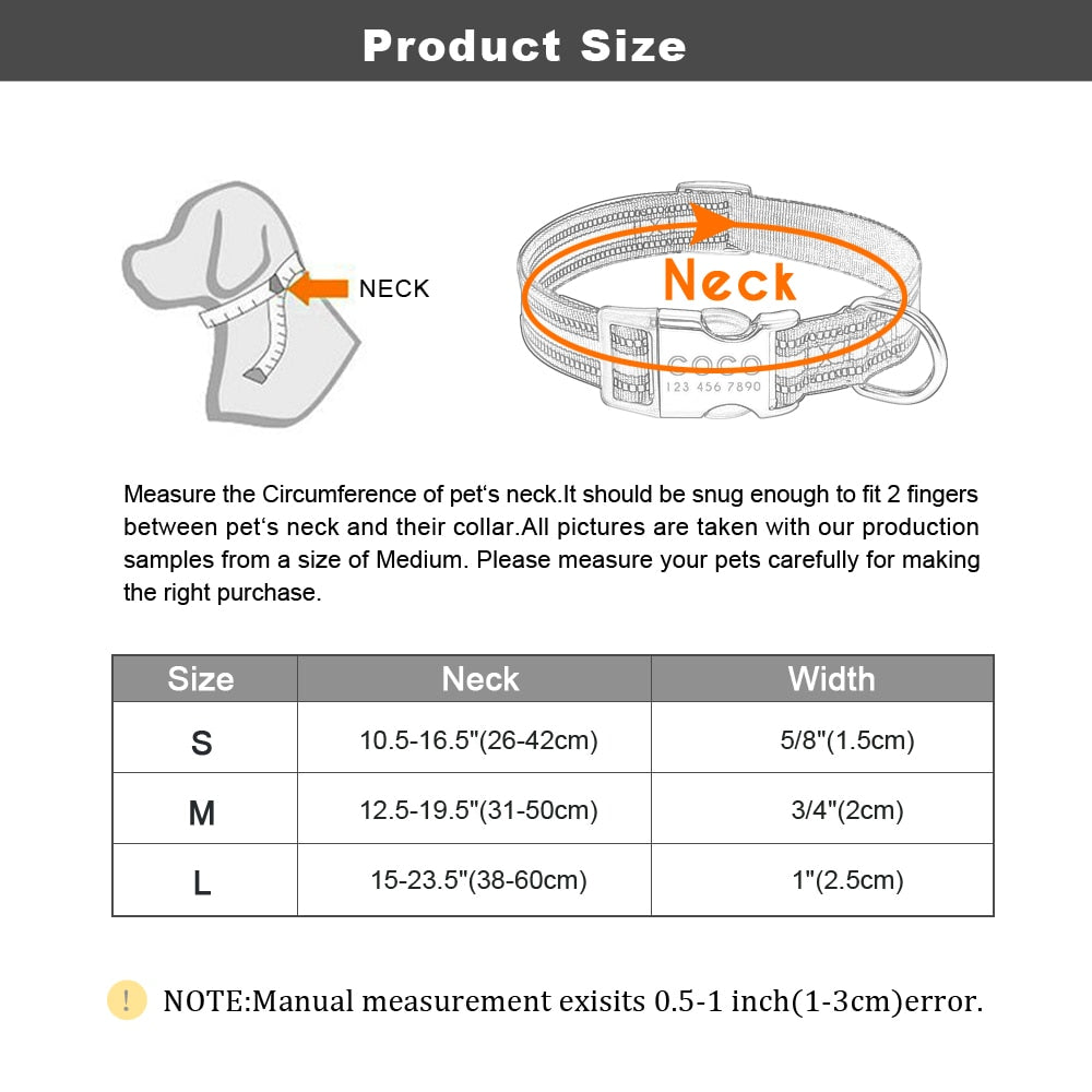Collar para perro, personalizado con placa de etiqueta de identificación grabada - Mascotalux