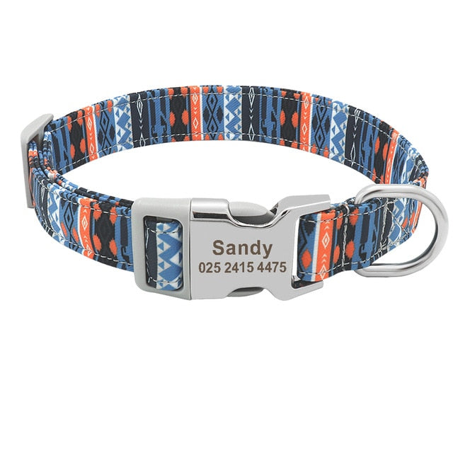 Collar de nailon con estampados personalizados para mascotas - Mascotalux