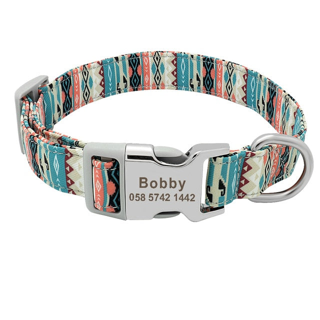 Collar de nailon con estampados personalizados para mascotas - Mascotalux