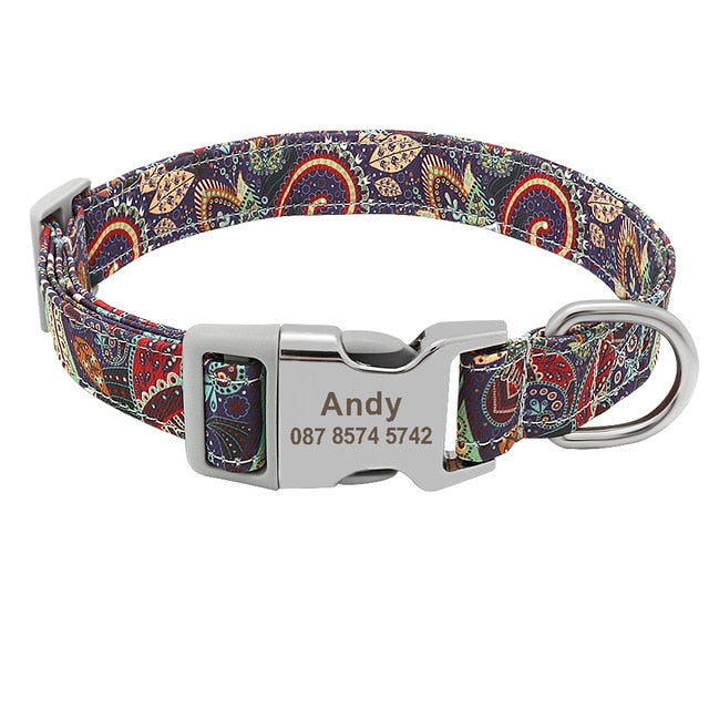 Collar de nailon con estampados personalizados para mascotas - Mascotalux