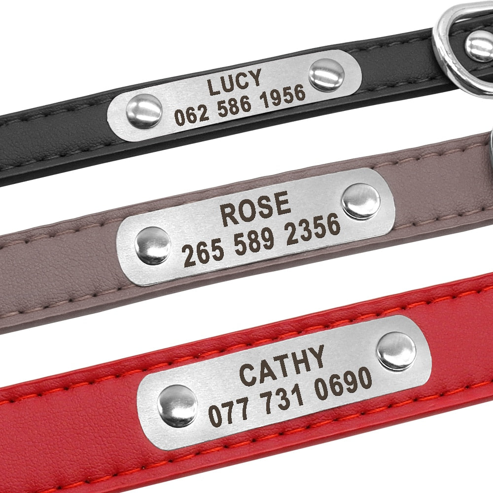 Collar para perros personalizado, accesorio para mascotas de piel sintética. - Mascotalux