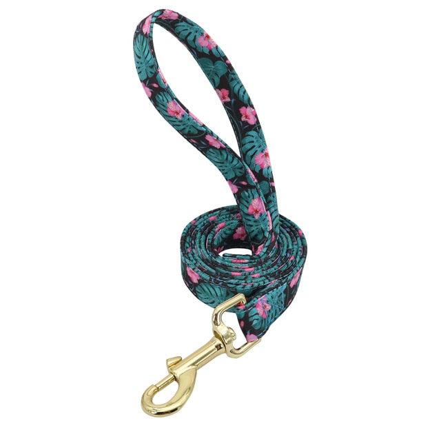 Collar personalizado para perros, correa con precinto de nailon, para mascotas, accesorio flor. - Mascotalux