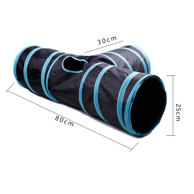 Túnel de Gato de 5/4/3 agujeros para gatos, Juguetes divertidos plegables para gatos. - Mascotalux