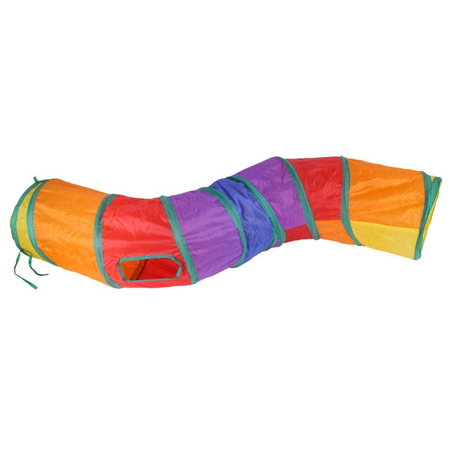 Túnel de Gato de 5/4/3 agujeros para gatos, Juguetes divertidos plegables para gatos. - Mascotalux