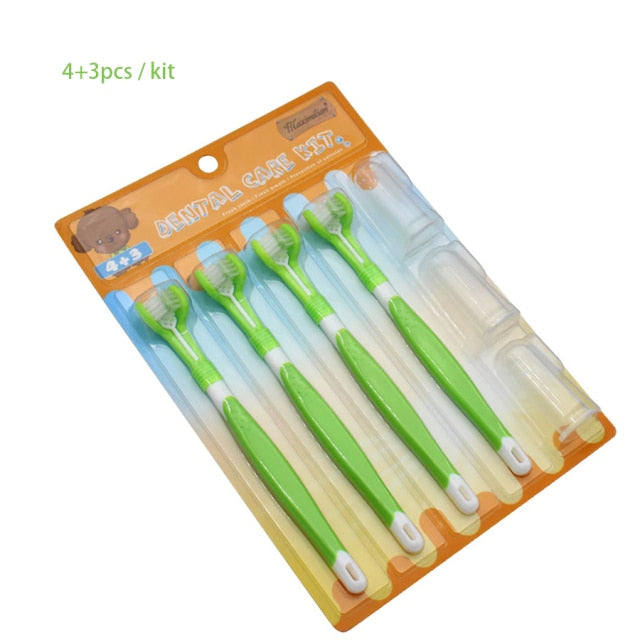 Kit de cepillo de dientes para mascotas, tres cabezales, cepillo de dientes para perros, cuidado de los dientes para perros y gatos - Mascotalux