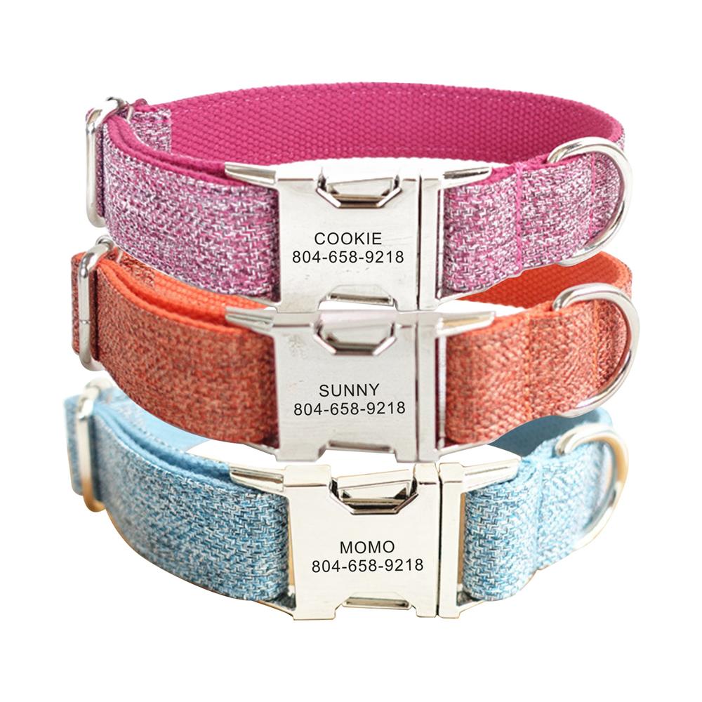 Collar personalizado para perro. Con placa de identificación y grabado gratis. - Mascotalux