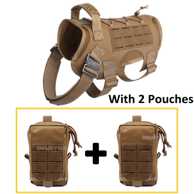 Chaleco táctico de nailon para perros, chaleco militar de caza y tiro para perros, chaleco Molle de entrenamiento Airsoft - Mascotalux