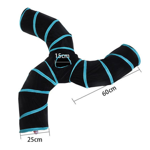 Túnel de Gato de 5/4/3 agujeros para gatos, Juguetes divertidos plegables para gatos. - Mascotalux