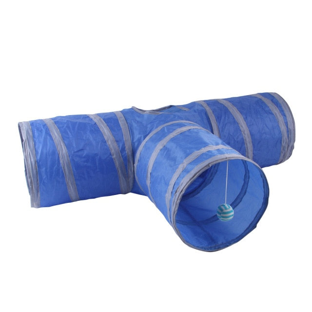 Túnel de Gato de 5/4/3 agujeros para gatos, Juguetes divertidos plegables para gatos. - Mascotalux
