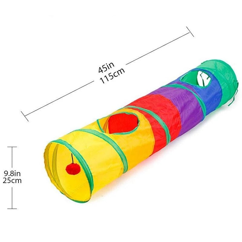 Túnel de Gato de 5/4/3 agujeros para gatos, Juguetes divertidos plegables para gatos. - Mascotalux