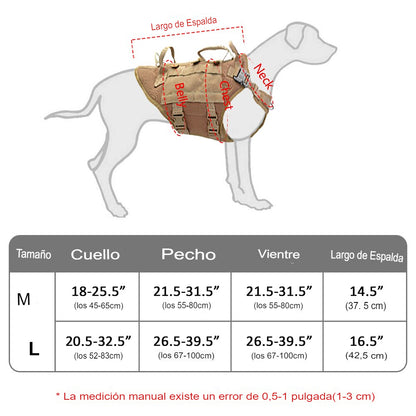 Arnés de nylon durable arnés de perro táctico militar K9 trabajo.