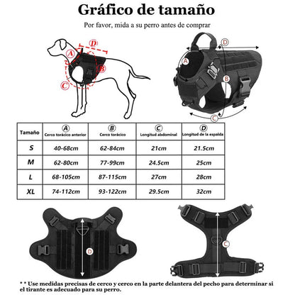 Arnés Táctico para Perros 3 Juegos: Arnés y Correa, Arnés y Correa y Collar, Conjunto. Resistente, cómodo y versátil.