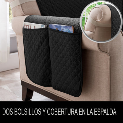 Funda de sofá acolchada impermeable para mascotas, lavable a máquina.