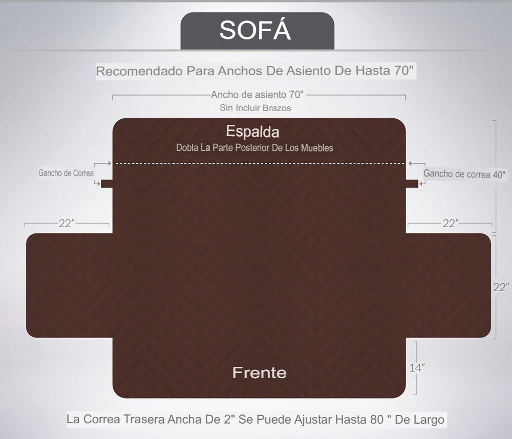 Funda de sofá acolchada impermeable para mascotas, lavable a máquina.