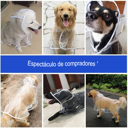 Chubasquero para perros grandes y medianos, ropa impermeable ajustable.