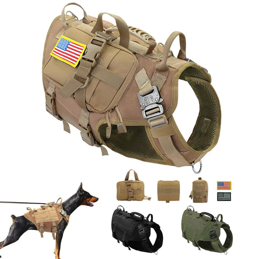 Arnés de nylon durable arnés de perro táctico militar K9 trabajo.