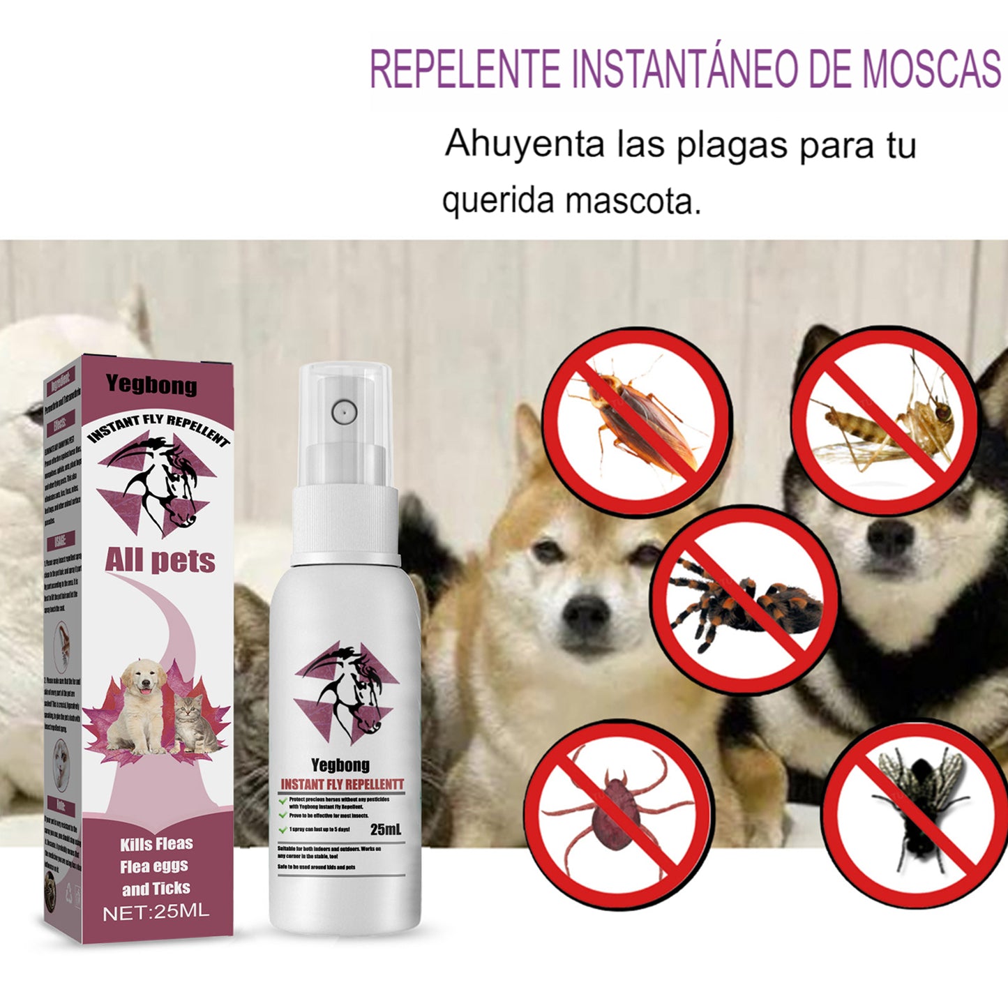 Pulverizador de Piel para Mascotas: ¡Dile Adiós a las Pulgas y Mosquitos!