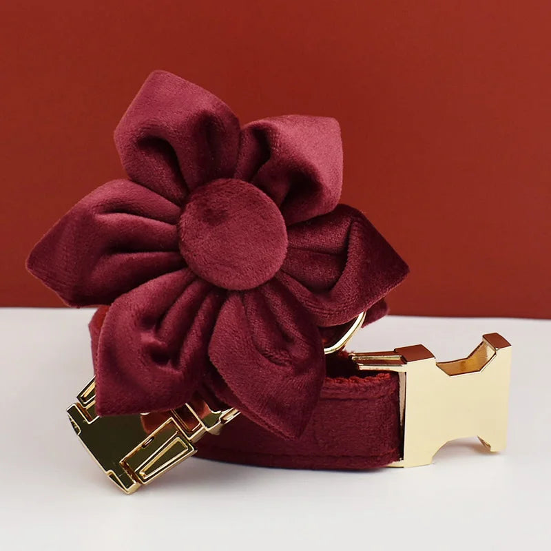 Conjunto de Collar y Correa de Terciopelo para Perros Grandes - Elegancia y Estilo para tu Mascota