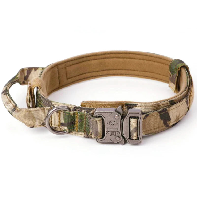 Collar táctico militar ajustable para perro, collares para perro y mascotas.