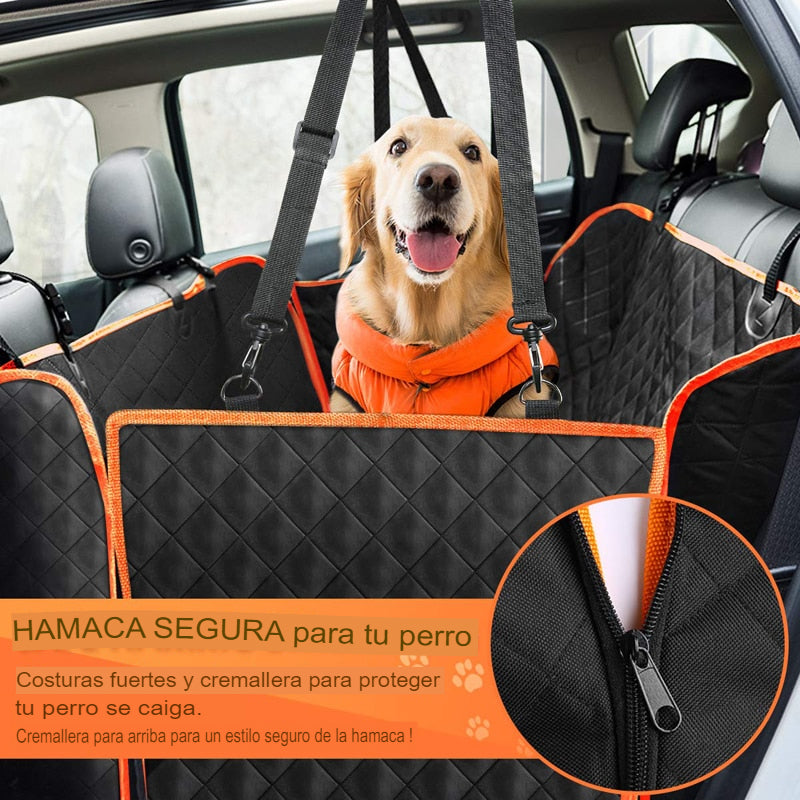 Funda de asiento de coche para perro para asiento trasero, duradera,  antideslizante, impermeable, algodón 600D 5 en 1, hamaca para mascotas,  protector