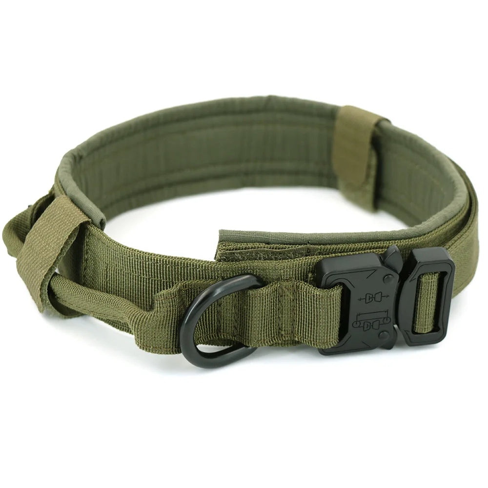 Collar táctico militar ajustable para perro, collares para perro y mascotas.