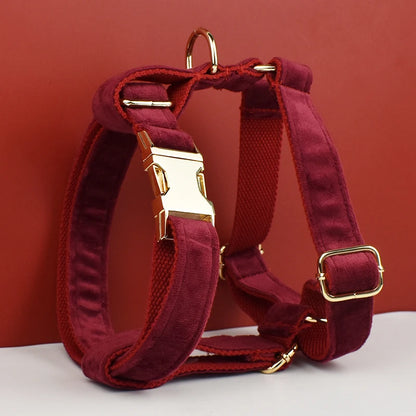 Conjunto de Collar y Correa de Terciopelo para Perros Grandes - Elegancia y Estilo para tu Mascota