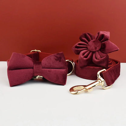 Conjunto de Collar y Correa de Terciopelo para Perros Grandes - Elegancia y Estilo para tu Mascota