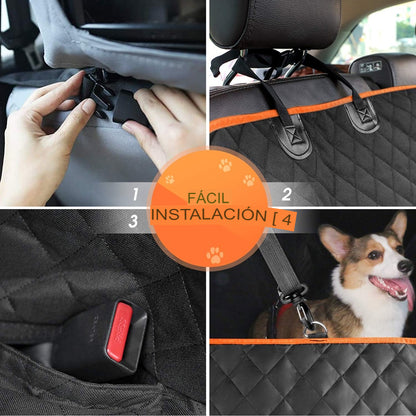 Protector de asiento trasero antideslizante lavable,  para mascotas para coches.