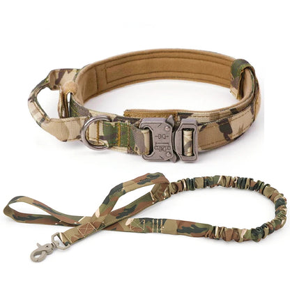 Collar táctico militar ajustable para perro, collares para perro y mascotas.