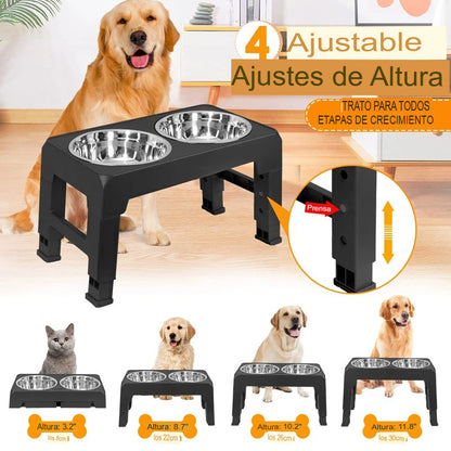 ¡Optimiza la alimentación de tu perro con el cuenco elevado Benepaw de acero inoxidable!