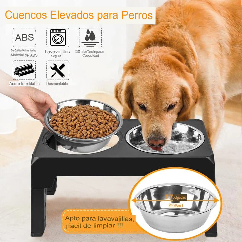 ¡Optimiza la alimentación de tu perro con el cuenco elevado Benepaw de acero inoxidable!