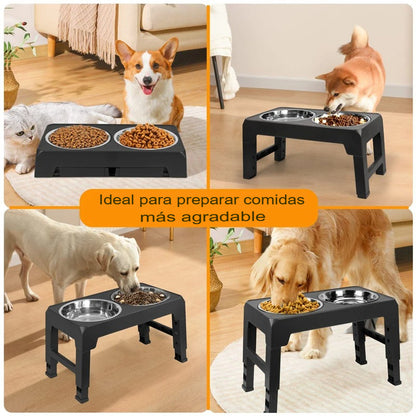 ¡Optimiza la alimentación de tu perro con el cuenco elevado Benepaw de acero inoxidable!