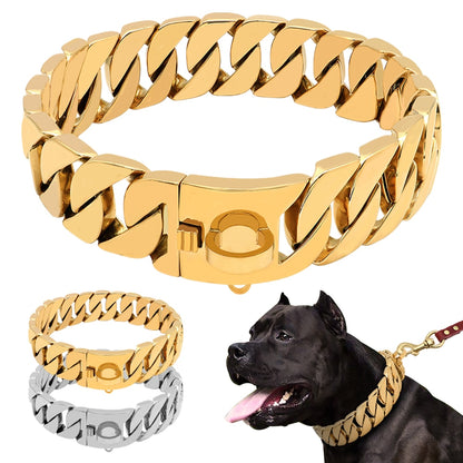 Collar de cadena de metal fuerte para perros de acero inoxidable para de mascotas.
