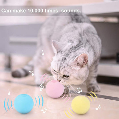 Pelota de juguete con sonido de simulación para gatos.  Juguete interactivo con hierba gatera.