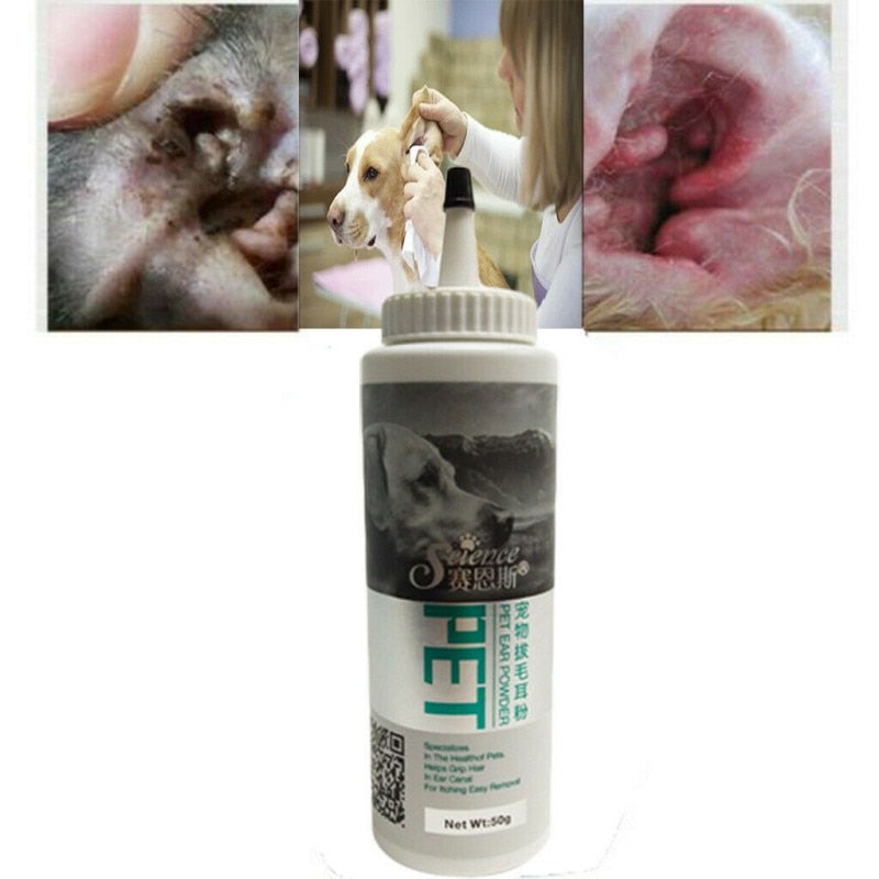 Polvo de depilación indoloro, productos para el cuidado de la salud de las orejas de los perros y gatos.