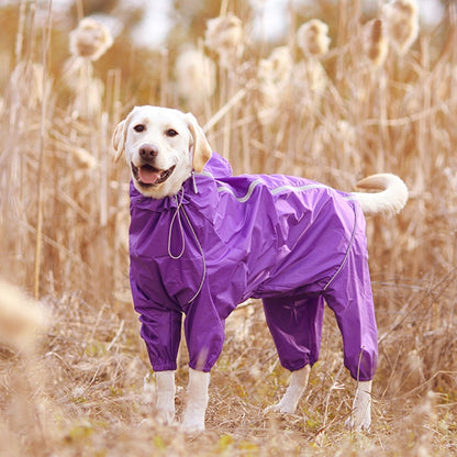 Chubasquero reflectante para perro, ropa impermeable con cremallera.