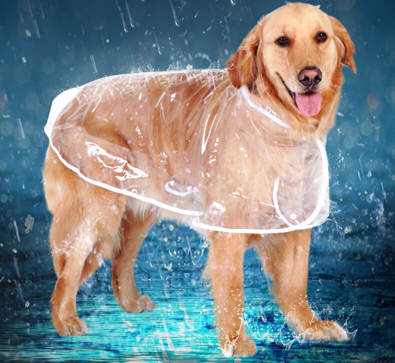 Chubasquero para perros grandes y medianos, ropa impermeable ajustable.