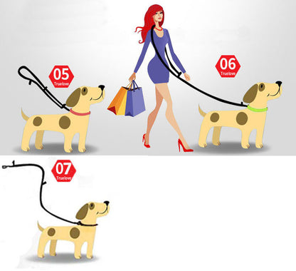 Correa reflectante para perro, Correa multifunción ajustable para caminar, sin plomo, para perros pequeños y grandes, productos para mascotas